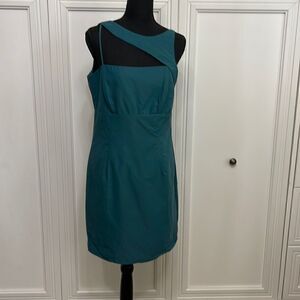 Voom by Joy Han Teal Taffeta One Shoulder Dress Size women’s large